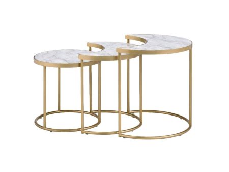 Anpay Coffee Table - Faux Marble & Gold Online Hot Sale