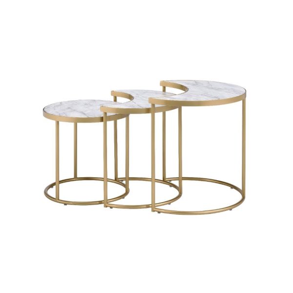 Anpay Coffee Table - Faux Marble & Gold Online Hot Sale