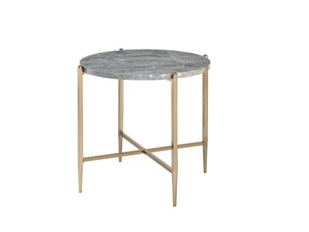 Tainte - End Table - Faux Marble & Champagne Finish Online now