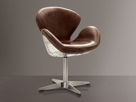 Brancaster - Accent Chair - Retro Brown Top Grain Leather & Aluminum Online