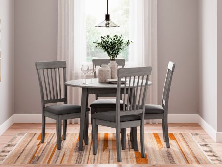 Shullden - Gray - 5 Pc. - Drop Leaf Table, 4 Side Chairs Online