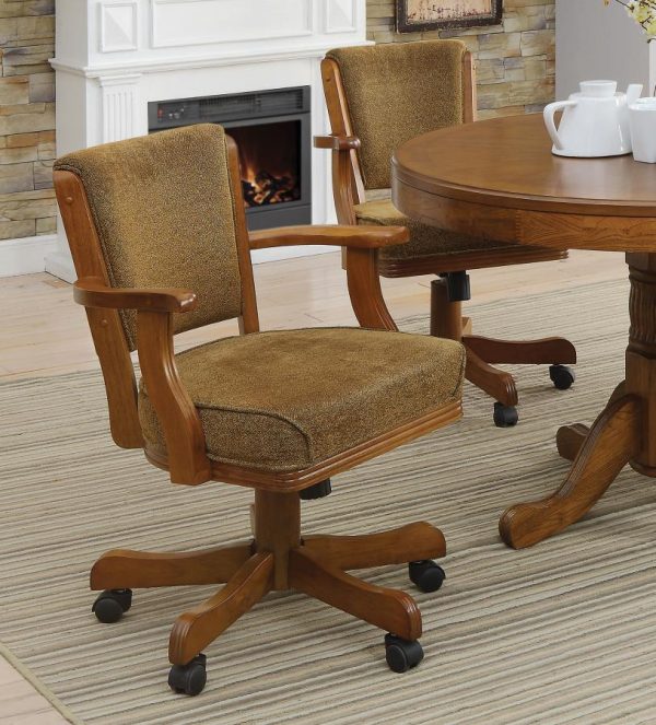 Mitchell - Upholstered Swivel Dining And Game Chair - Amber For Cheap