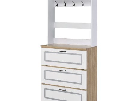 Hewett - Shoe Cabinet - Light Oak & White Finish Online now