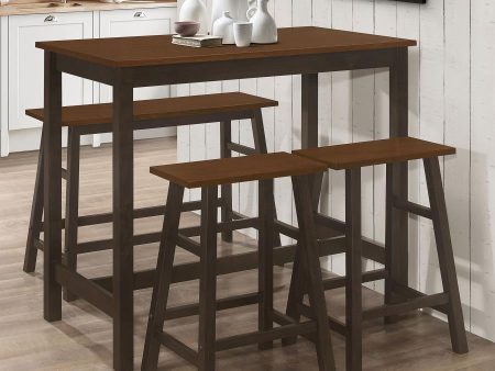 Connie - 4 Piece Counter Height Set - Chestnut And Dark Brown Hot on Sale