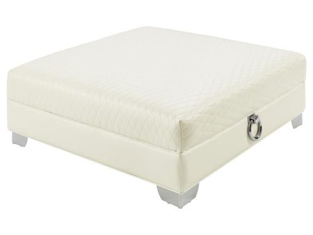 Chaviano - Square Upholstered Ottoman - Pearl White Discount