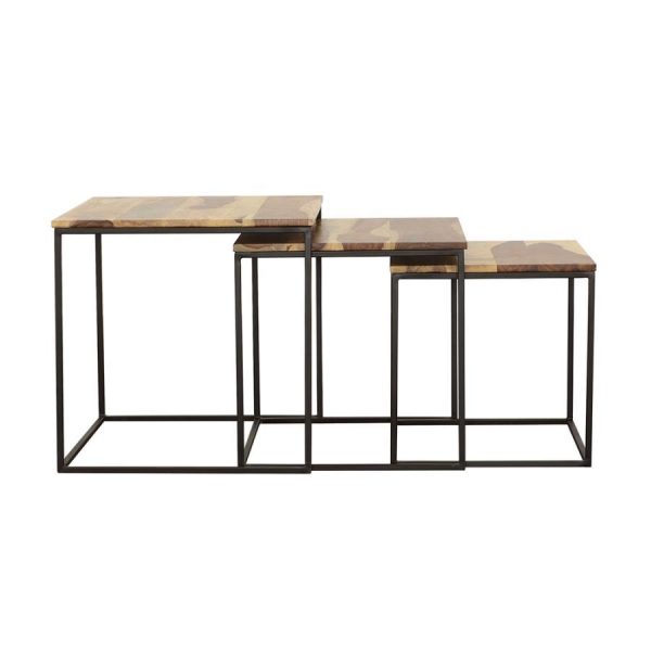 Belcourt - 3 Piece Square Nesting Tables - Natural And Black Hot on Sale