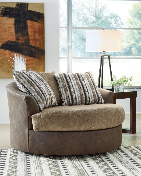 Alesbury - Chocolate - Oversized Swivel Accent Chair Sale