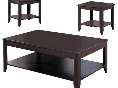 Brooks - 3 Piece Rectangular Coffee Table Set - Cappuccino Sale