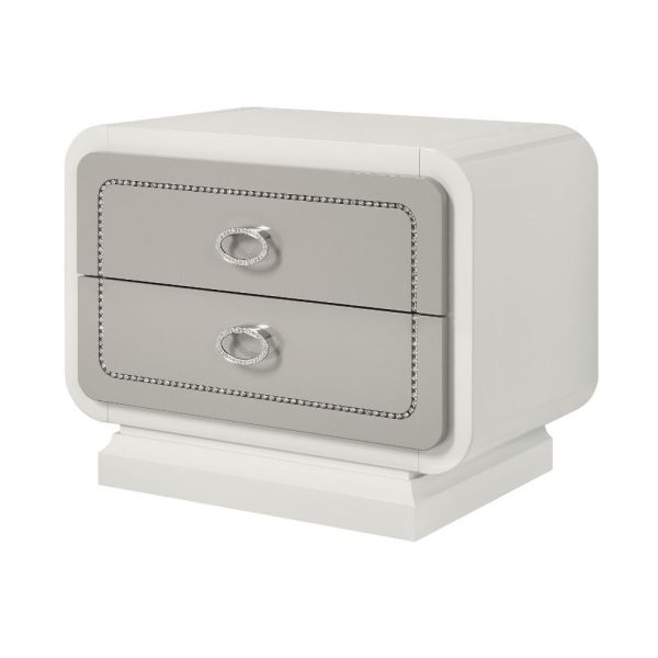 Allendale - Nightstand - Ivory & Latte High Gloss For Discount