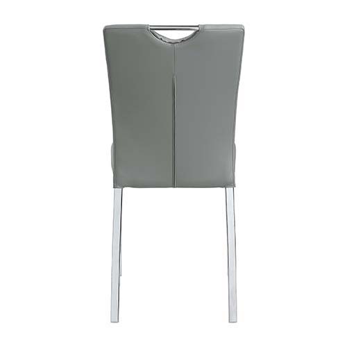 Pagan - Side Chair (Set of 2) - Gray PU & Chrome Finish Cheap