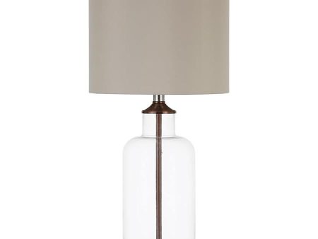 Aisha - Drum Shade Glass Table Lamp - Antique Brass For Cheap