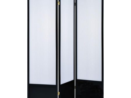 Calix - 3-Panel Room Divider Folding Shoji Screen - Black Online Sale