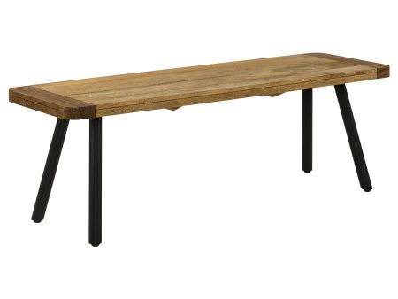 Maverick - Wood Dining Bench - Natural Mango And Black Fashion