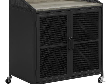 Arlette - 2 Door Mobile Home Bar Wine Cabinet - Sandy Black on Sale