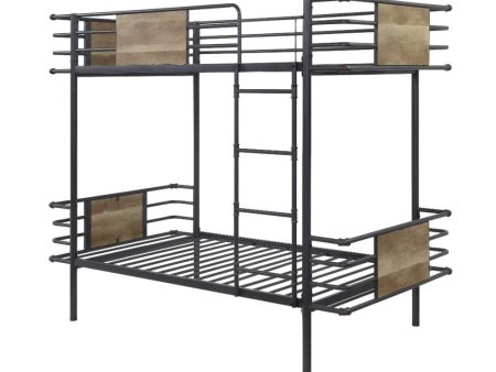 Deliz - Twin Over Twin Bunk Bed - Gunmetal Sale