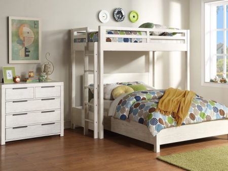 Celerina - Twin Loft Bed - Weathered White Finish Fashion