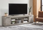 Naydell - Gray - 92  TV Stand with Wide Fireplace Insert Fashion