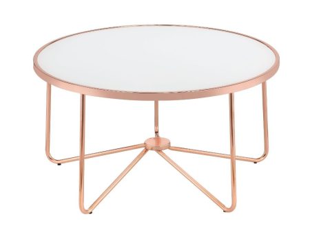 Alivia - Coffee Table - Rose Gold & Frosted Glass Hot on Sale