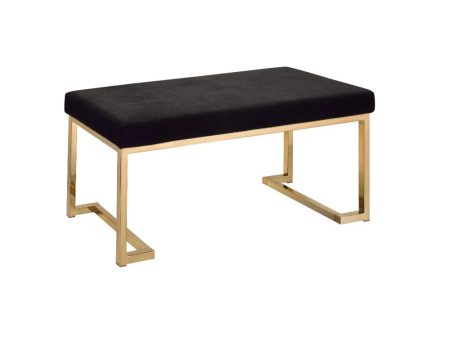 Boice - Bench - Black Fabric & Champagne Sale