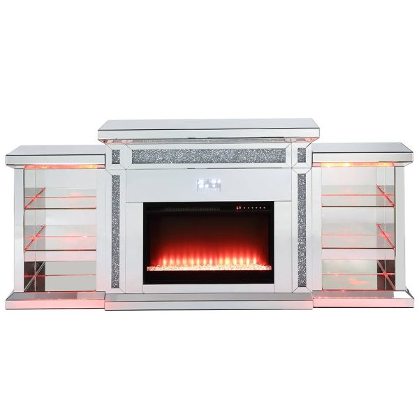 Noralie - Fireplace - Mirrored & Faux Diamonds Online Sale