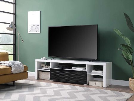 Buck II - TV Stand - White & Black High Gloss Finish Discount