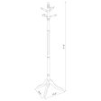 Riona - 6 Hook Freestanding Wood Coat Rack Hat Hanger - Merlot Supply