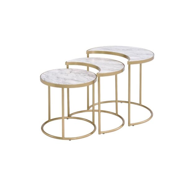 Anpay Coffee Table - Faux Marble & Gold Online Hot Sale