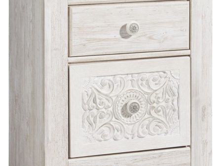 Paxberry - Whitewash - Two Drawer Night Stand For Sale