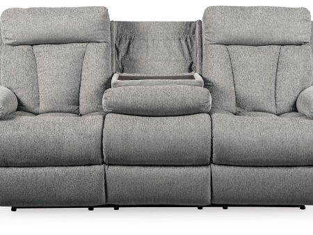 Mitchiner - Fog - REC Sofa w Drop Down Table Online Hot Sale