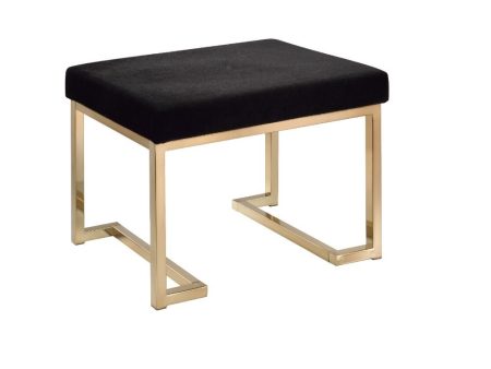 Boice - Ottoman - Black Fabric & Champagne Online