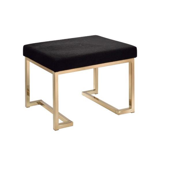 Boice - Ottoman - Black Fabric & Champagne Online