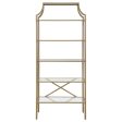 Serena - 5-Shelf Glass Bookshelf - Gold For Discount