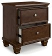 Danabrin - Brown - Two Drawer Nightstand Sale