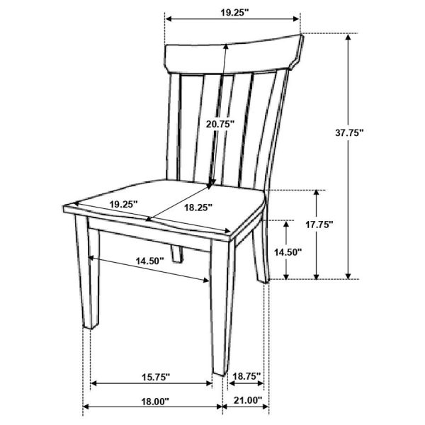 Reynolds - Slat Back Dining Side Chair (Set of 2) - Brown Oak For Discount