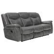 Conrad - Upholstered Padded Arm Motion Sofa - Gray For Sale