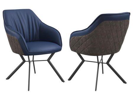 Mayer - Upholstered Dining Arm Chair (Set of 2) - Blue on Sale