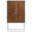 Borman - 2 Door Home Bar Cabinet Wine Storage - Walnut And Black Supply