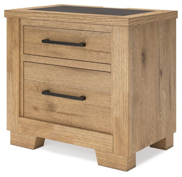 Galliden - Light Brown - Two Drawer Night Stand Online Sale