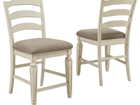 Realyn - Chipped White - Upholstered Barstool (Set of 2) Online