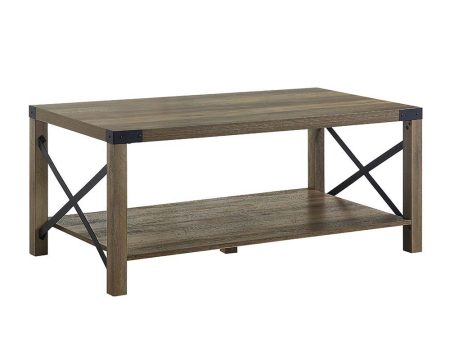 Abiram - Coffee Table - Rustic Oak Finish For Discount