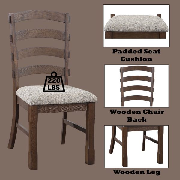 Pascaline - Side Chair (Set of 2) - Gray Fabric, Rustic Brown & Oak Finish Supply