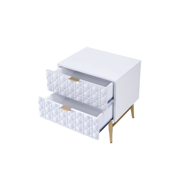 Maisey II - Nightstand - White & Gold on Sale