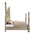 Danae - Eastern King Bed - PU, Champagne & Gold Finish Cheap