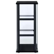 Cyclamen - 3-Shelf Clear Glass Curio Display Cabinet - Black Fashion