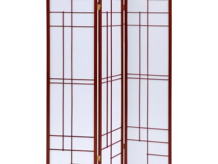 Katerina - 3-Panel Room Divider Folding Shoji Screen - Cherry on Sale