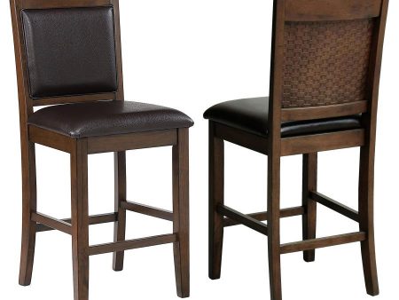 Dewey - Upholstered Counter Chair (Set of 2) - Walnut Online Sale