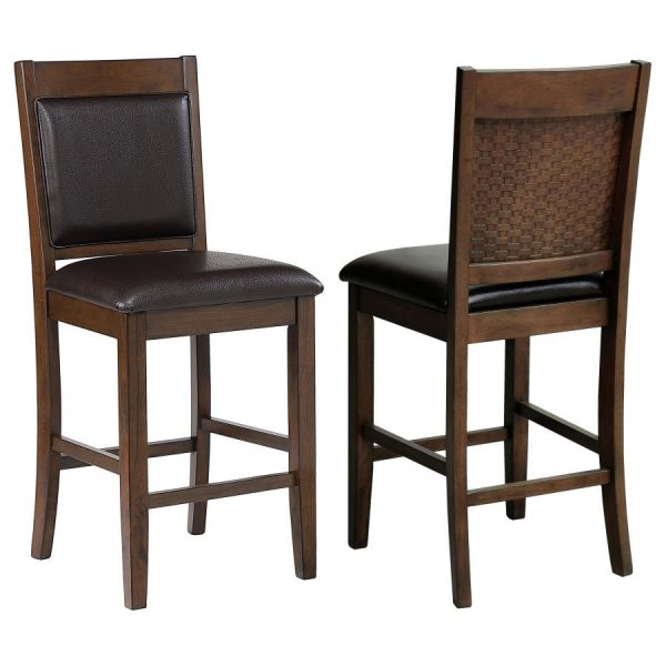 Dewey - Upholstered Counter Chair (Set of 2) - Walnut Online Sale