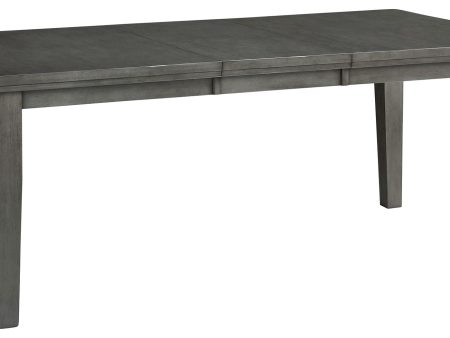 Hallanden - Gray - Rectangular Dining Room Butterfly Extension Table Cheap