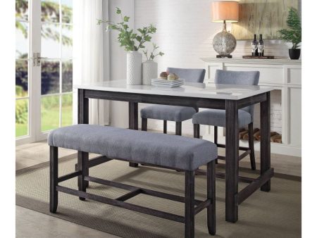 Yelena - Counter Height Bench - Fabric & Weathered Espresso For Sale