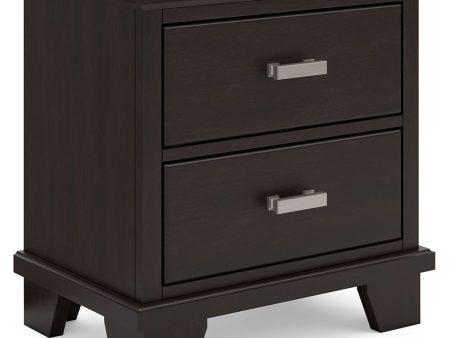 Covetown - Dark Brown - Two Drawer Night Stand Online Sale